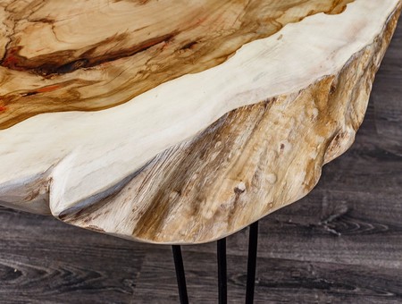 Декоративный столик из поперечного среза дерева #12